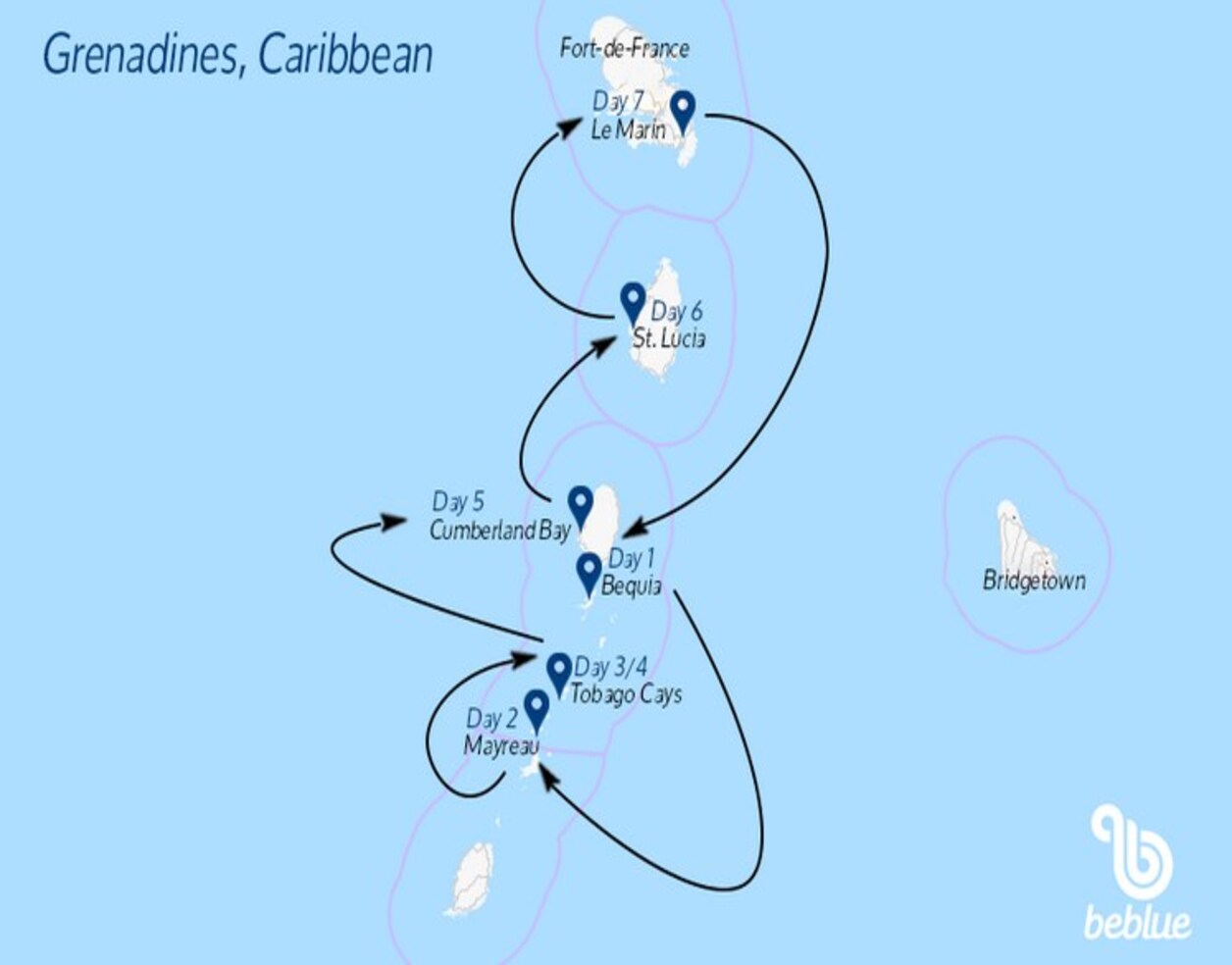 Caribe: Granadinas y Cayos de Tobago desde Martinica - ID 520