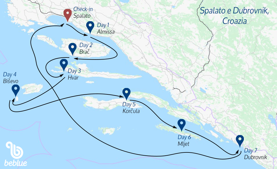Caicco one way: da Spalato a Dubrovnik, Croazia - ID 122