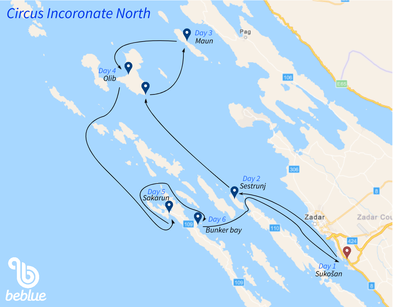 Circus north route: Croatia and Kornati - ID 17