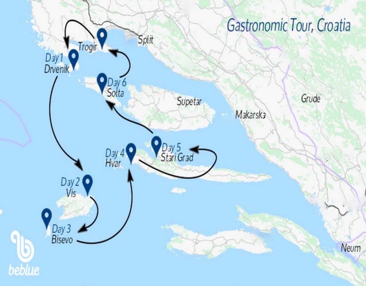 Gastronomic route: Split and Croatia - ID 419