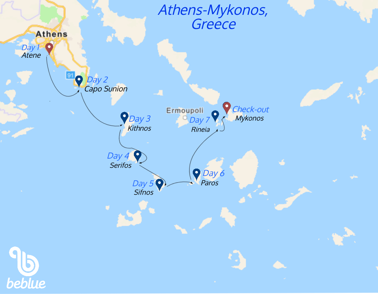 BeFree Route Athens - Mykonos - ID 494