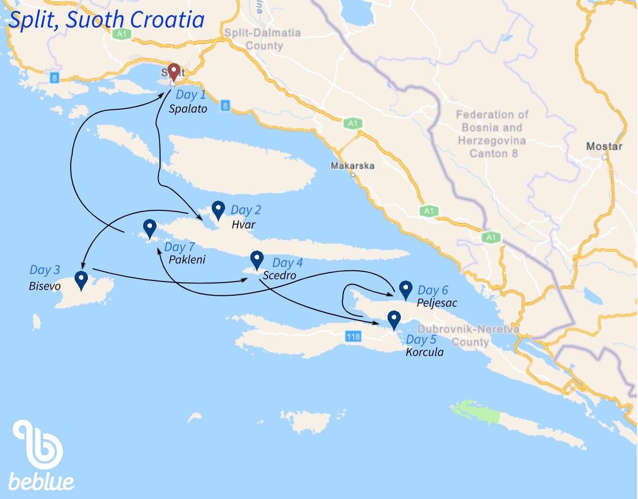 Croazia meridionale da Spalato - ID 528