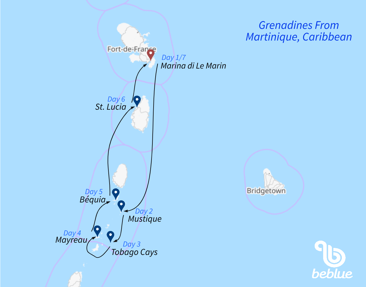Caribbean: Catamaran Cruise from Martinique to Tobago Cays - ID 63