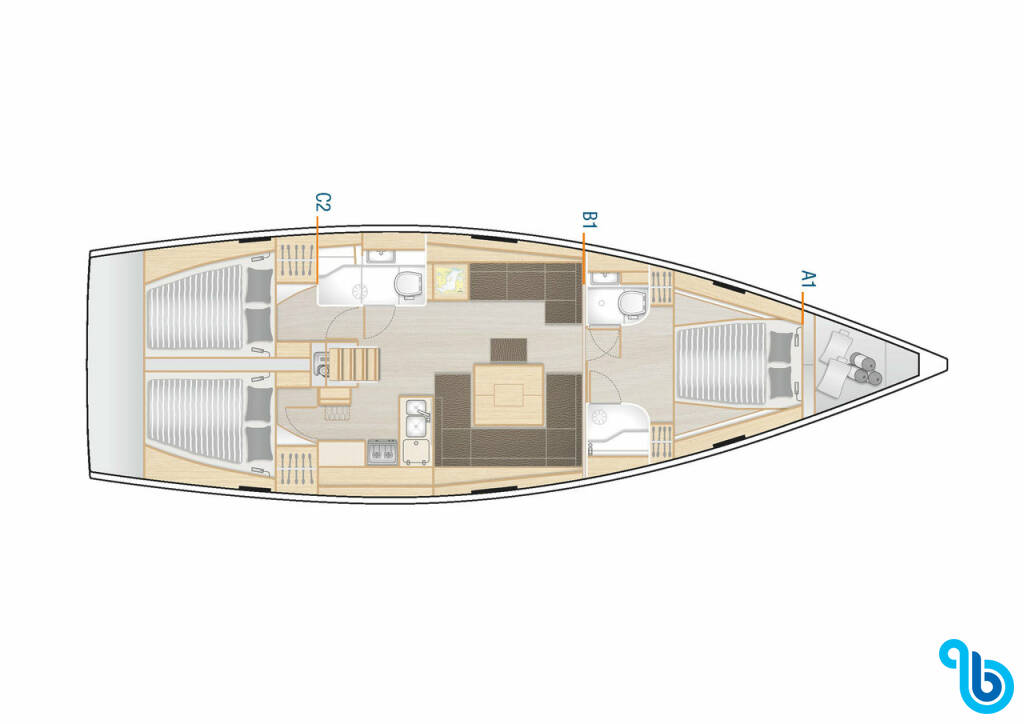 Hanse 458, Amarena