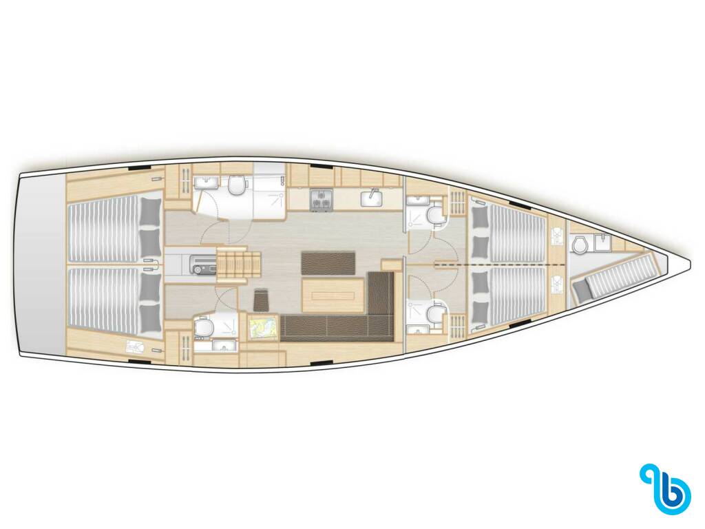 Hanse 508, Planaria (A/C, Gen. 10kVA, Watermaker 160L/h)