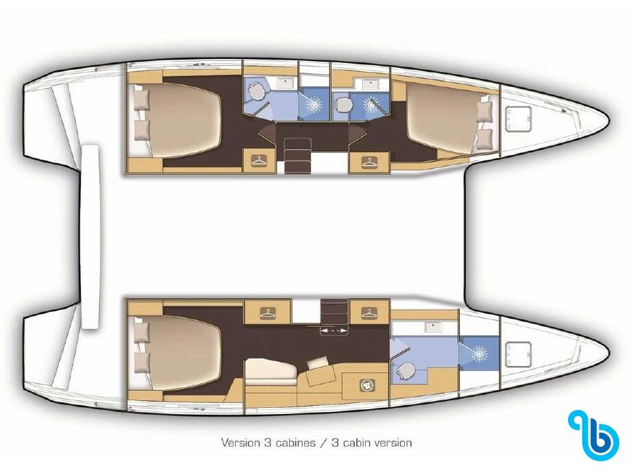 Lagoon 42 Version 3 Cabinas Full Equipe, Side