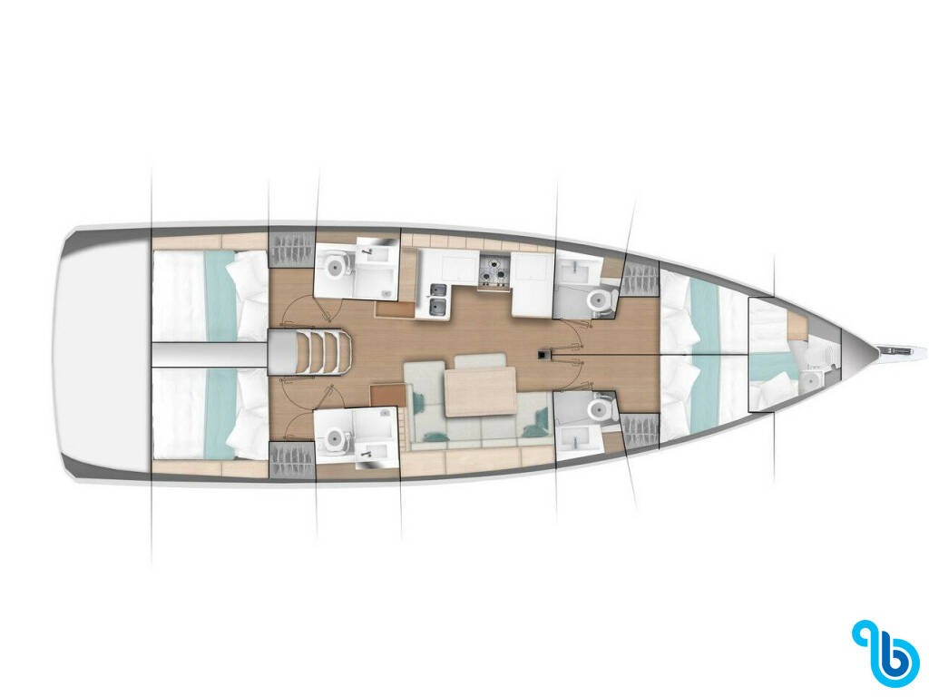 Sun Odyssey 490, Kalm